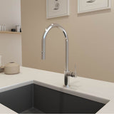 BOCCHI - Baveno Duo Pull-Down Kitchen Faucet in Stainless Steel - Stainless Steel