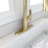 Traditional Kitchen Faucet Deck Plate Oval Brushed Gold