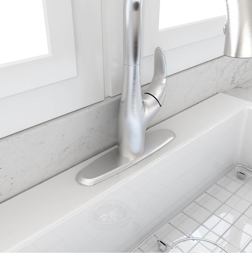 Traditional Kitchen Faucet Deck Plate Oval Brushed Gold
