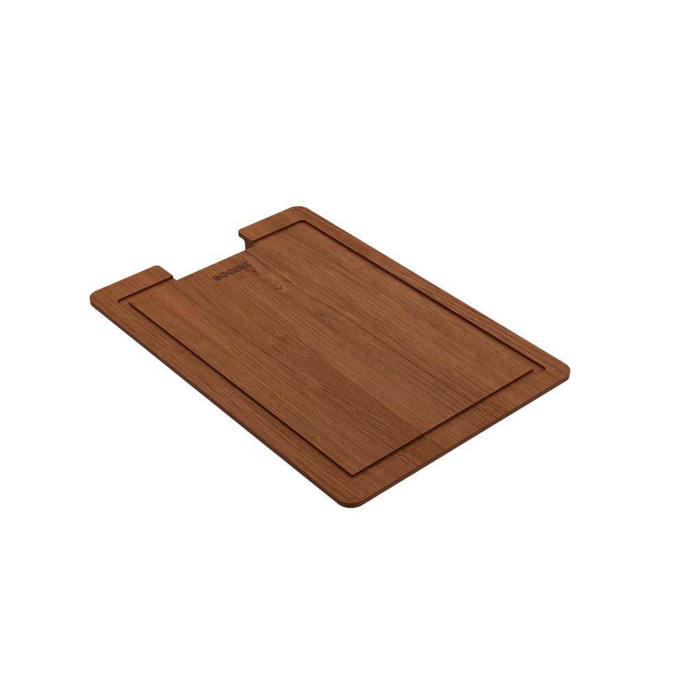 BOCCHI - Wooden Cutting Board for Workstation Sinks w/ handle - Sapele Mahogany Wood - Mahogany