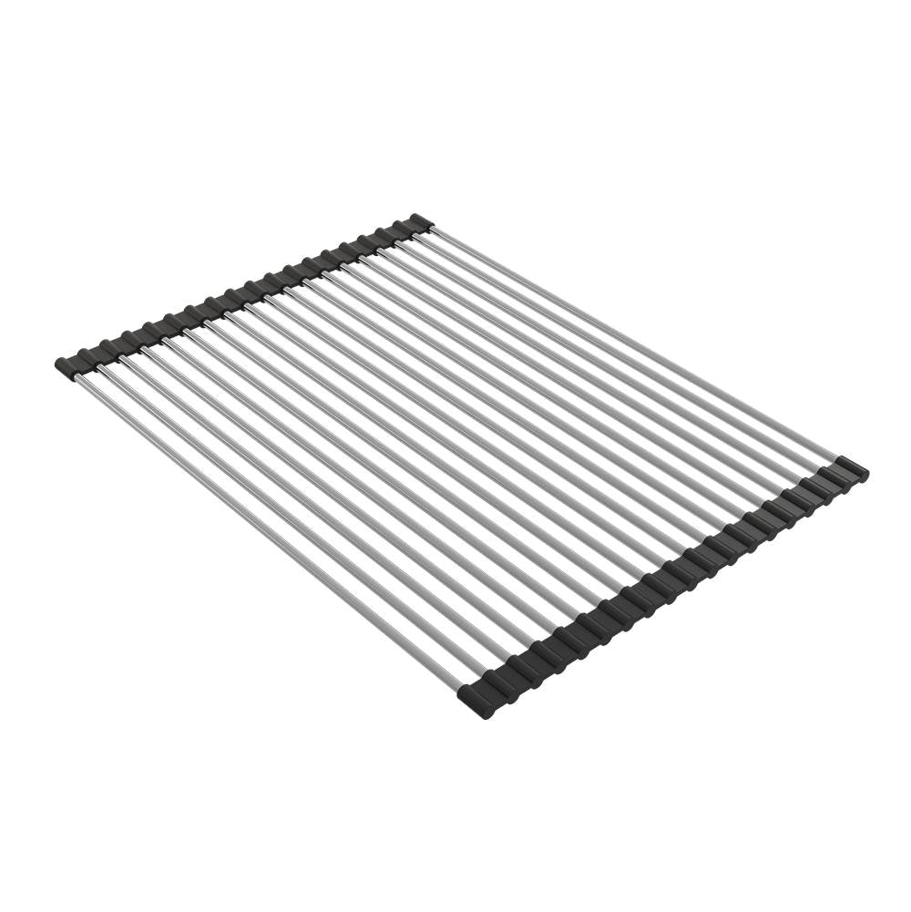 BOCCHI - Roller Mat, Stainless Steel with Black Edging for Fireclay Workstation Sinks - Stainless Steel