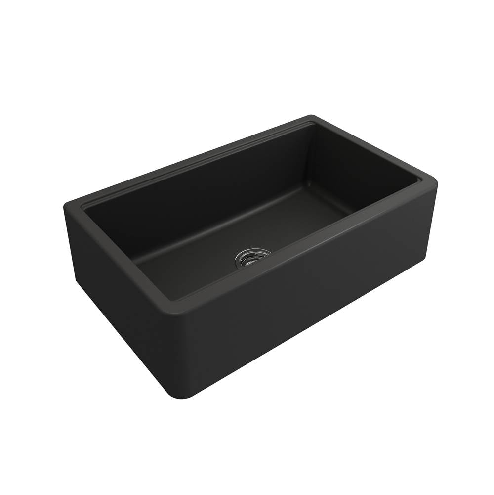 Arona Apron-Front 33 in. Single Bowl Granite Composite Kitchen Sink with Integrated Workstation and Accessories in Matte Black