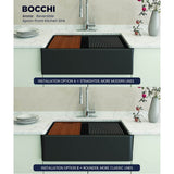 Arona Apron-Front 33 in. Single Bowl Granite Composite Kitchen Sink with Integrated Workstation and Accessories in Matte Black