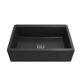 Arona Apron-Front 33 in. Single Bowl Granite Composite Kitchen Sink with Integrated Workstation and Accessories in Matte Black