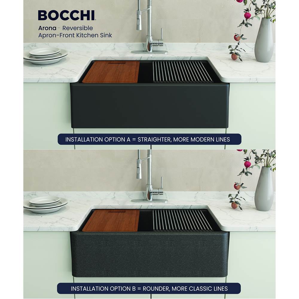 Arona Apron-Front 33 in. Single Bowl Granite Composite Kitchen Sink with Integrated Workstation and Accessories in Matte Black