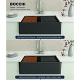 Arona Apron-Front 33 in. Single Bowl Granite Composite Kitchen Sink with Integrated Workstation and Accessories in Matte Black