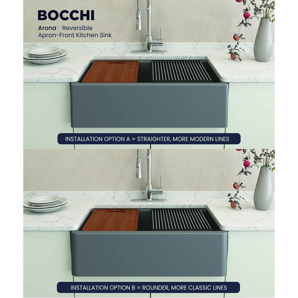 Arona Apron-Front 33 in. Single Bowl Granite Composite Kitchen Sink with Integrated Workstation and Accessories in Matte Black