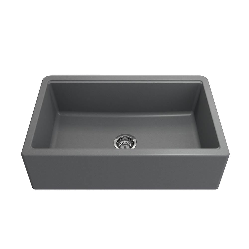 Arona Apron-Front 33 in. Single Bowl Granite Composite Kitchen Sink with Integrated Workstation and Accessories in Matte Black