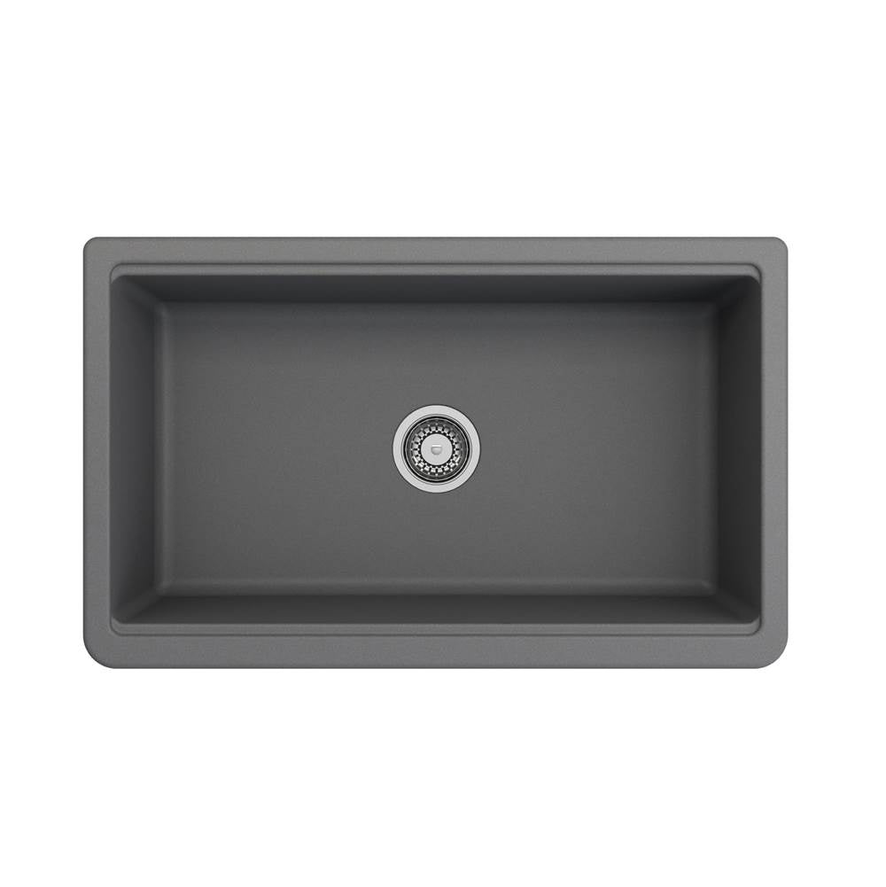 Arona Apron-Front 33 in. Single Bowl Granite Composite Kitchen Sink with Integrated Workstation and Accessories in Matte Black