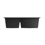 Campino Duo Dual Mount Granite Composite 33 in. 60/40 Double Bowl Kitchen Sink with Strainers in Matte Black