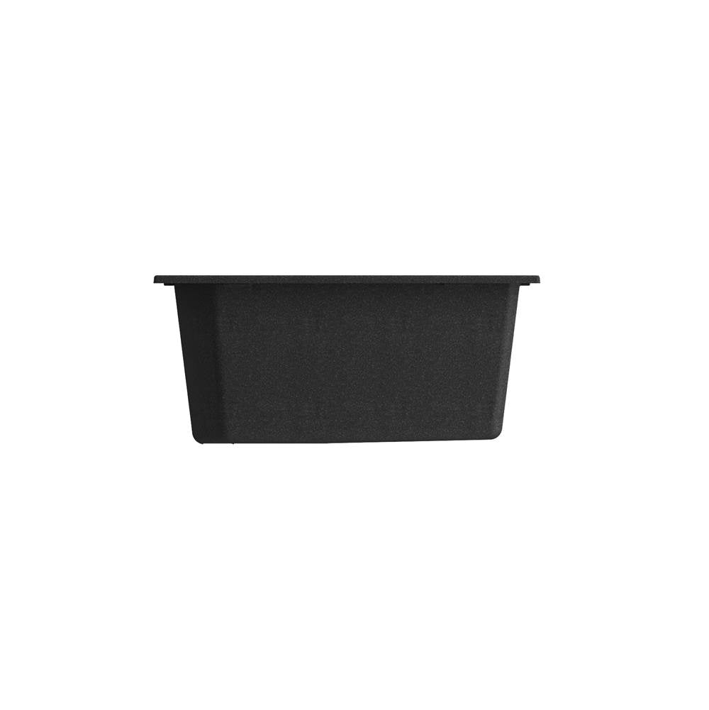 Campino Duo Dual Mount Granite Composite 33 in. 60/40 Double Bowl Kitchen Sink with Strainers in Matte Black