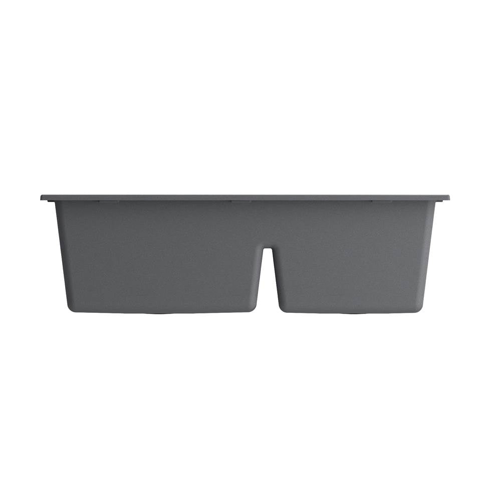 Campino Duo Dual Mount Granite Composite 33 in. 60/40 Double Bowl Kitchen Sink with Strainers in Matte Black