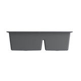 Campino Duo Dual Mount Granite Composite 33 in. 60/40 Double Bowl Kitchen Sink with Strainers in Matte Black
