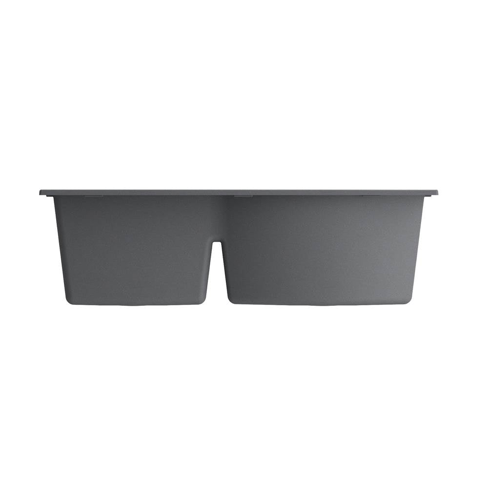 Campino Duo Dual Mount Granite Composite 33 in. 60/40 Double Bowl Kitchen Sink with Strainers in Matte Black