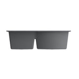 Campino Duo Dual Mount Granite Composite 33 in. 60/40 Double Bowl Kitchen Sink with Strainers in Matte Black