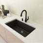 BOCCHI - Campino Uno Dual Mount Granite Composite 33 in. Single Bowl Kitchen Sink with Strainer in Matte Black - Matte Black