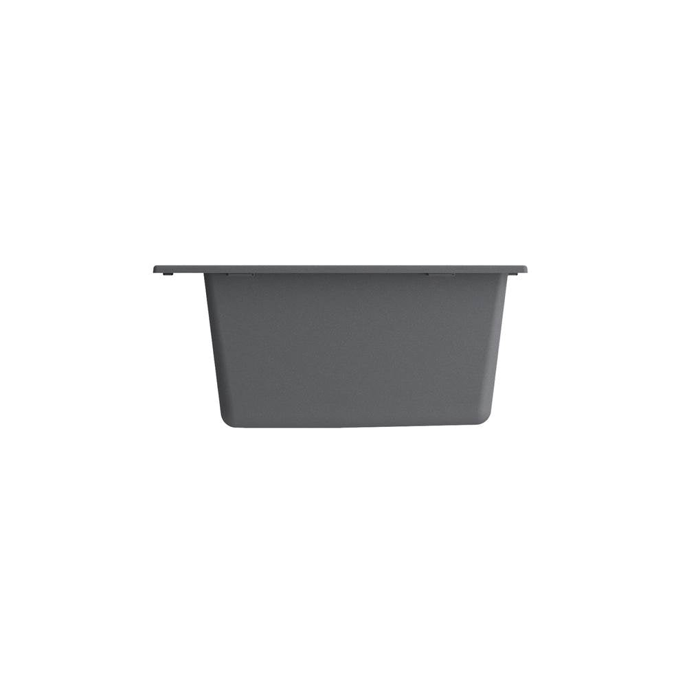 Campino Uno Dual Mount Granite Composite 33 in. Single Bowl Kitchen Sink with Strainer in Matte Black