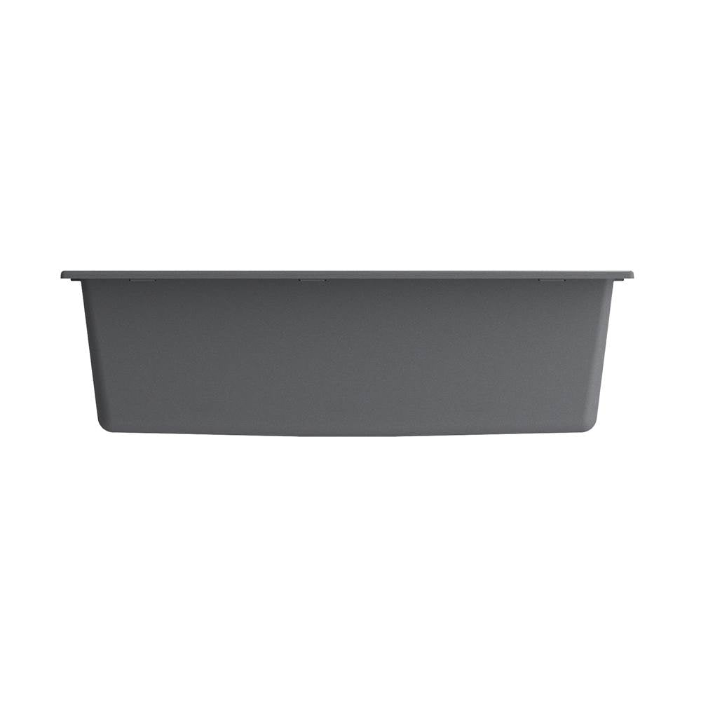 Campino Uno Dual Mount Granite Composite 33 in. Single Bowl Kitchen Sink with Strainer in Matte Black