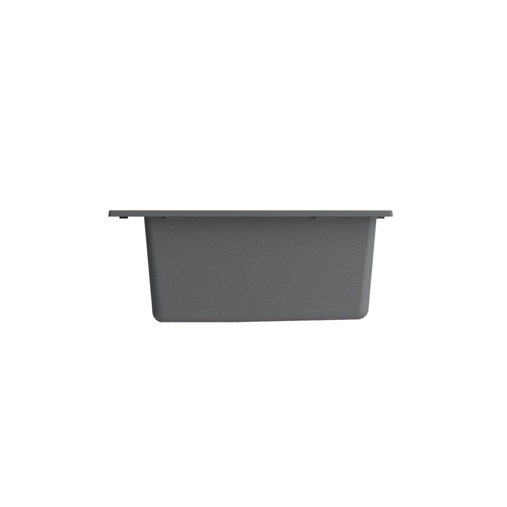 Campino Uno Dual Mount Granite Composite 24 in. Single Bowl Kitchen Sink with Strainer in Matte Black