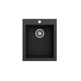 Campino Uno Dual Mount Granite Composite 16 in. Single Bowl Bar Sink with Strainer in Matte Black
