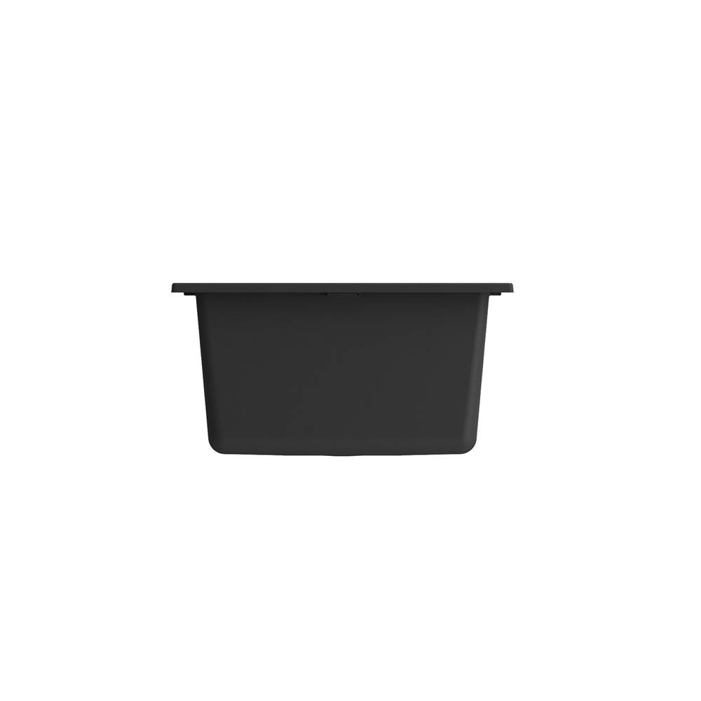 Campino Uno Dual Mount Granite Composite 16 in. Single Bowl Bar Sink with Strainer in Matte Black