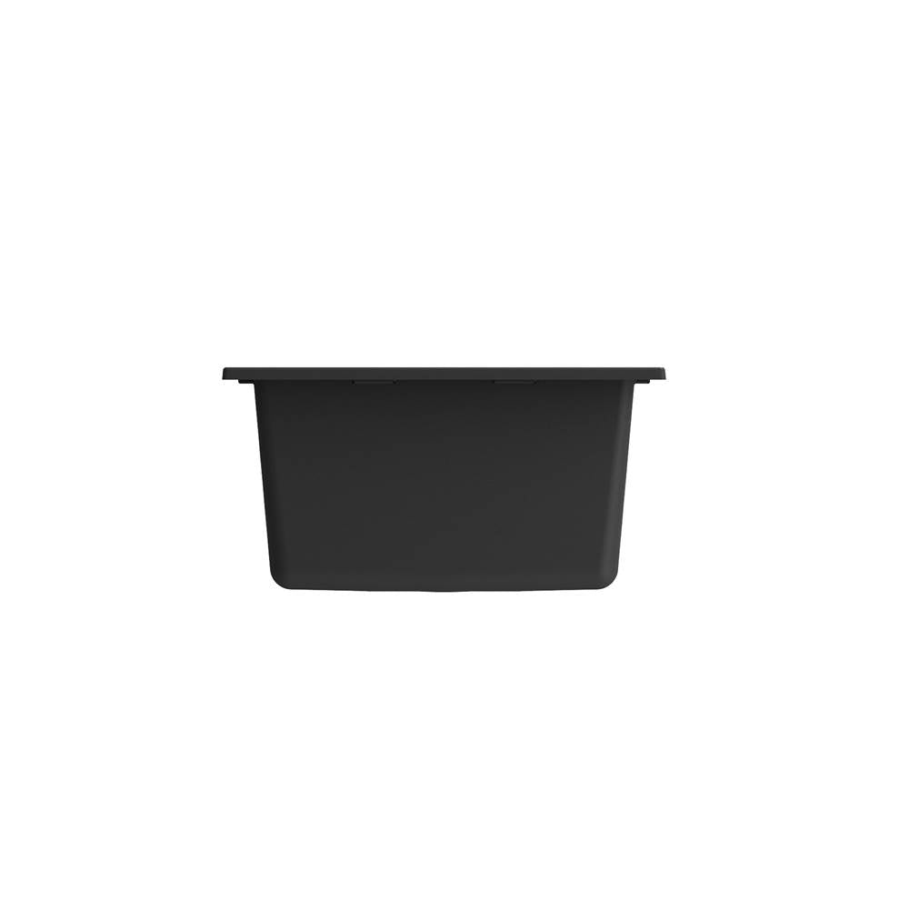 Campino Uno Dual Mount Granite Composite 16 in. Single Bowl Bar Sink with Strainer in Matte Black