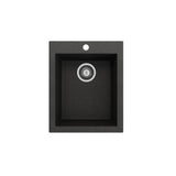Campino Uno Dual Mount Granite Composite 16 in. Single Bowl Bar Sink with Strainer in Matte Black