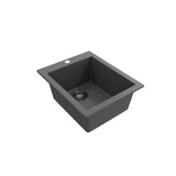 Campino Uno Dual Mount Granite Composite 16 in. Single Bowl Bar Sink with Strainer in Matte Black