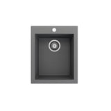 Campino Uno Dual Mount Granite Composite 16 in. Single Bowl Bar Sink with Strainer in Matte Black