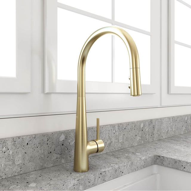 BOCCHI - Lugano 2.0 Pull-Down Kitchen Faucet in Brushed Gold - Brushed Gold