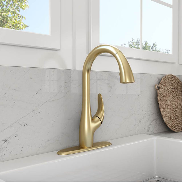 BOCCHI - Pagano 2.0 Pull-Down Kitchen Faucet in Brushed Gold - Brushed Gold