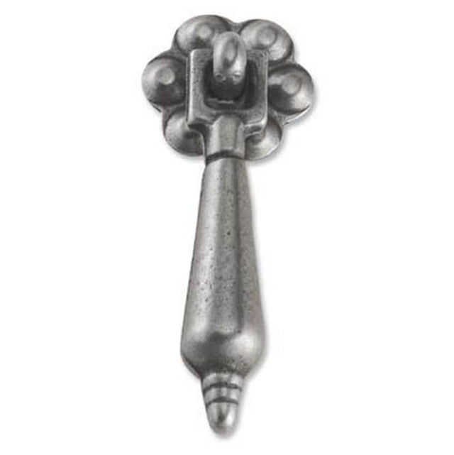 Bouvet - Classic Drop Handle with Rosette - Pewter 012