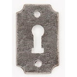 Bouvet - Wrought Iron Keyhole Escutcheon - Hammered Oxidized Black 036