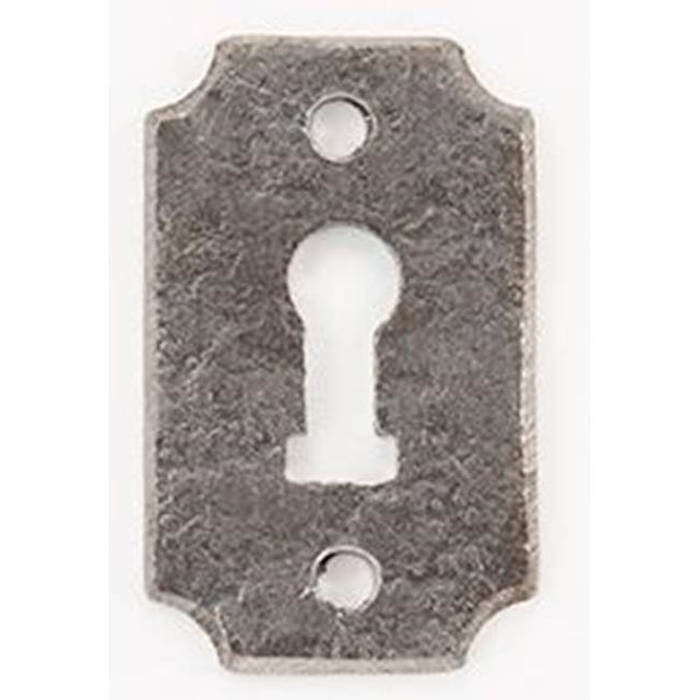 Bouvet - Wrought Iron Keyhole Escutcheon - Hammered Oxidized Black 036