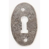 Bouvet - Wrought Iron Keyhole Escucheon - Hammered Oxidized Black 036