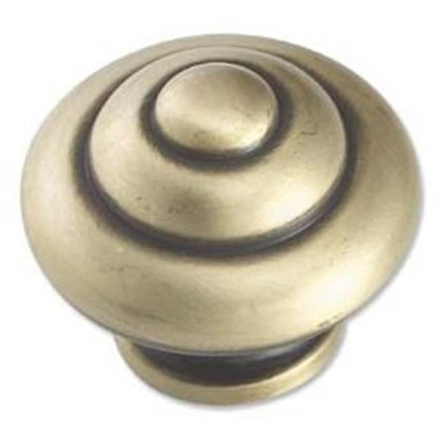 Bouvet - Round Classic Cabinet Knob - Antique Brass 057