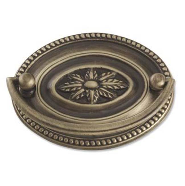 Bouvet - Cabinet Drop Pull with Escutcheon - Antique Brass 057