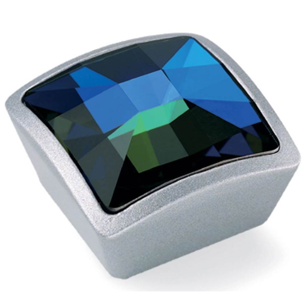 Bouvet - Cabinet Knob - Satin chrome / Blue Crystal 4285