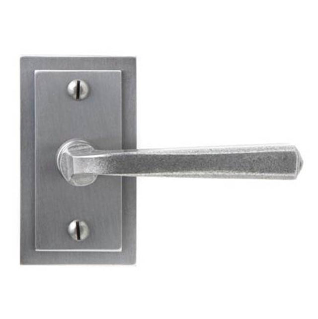 Bouvet - Lever on rosette set - Privacy trim set - Pewter 012