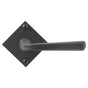 Bouvet - Knob on rosette set - Privacy trim set - Pewter 012