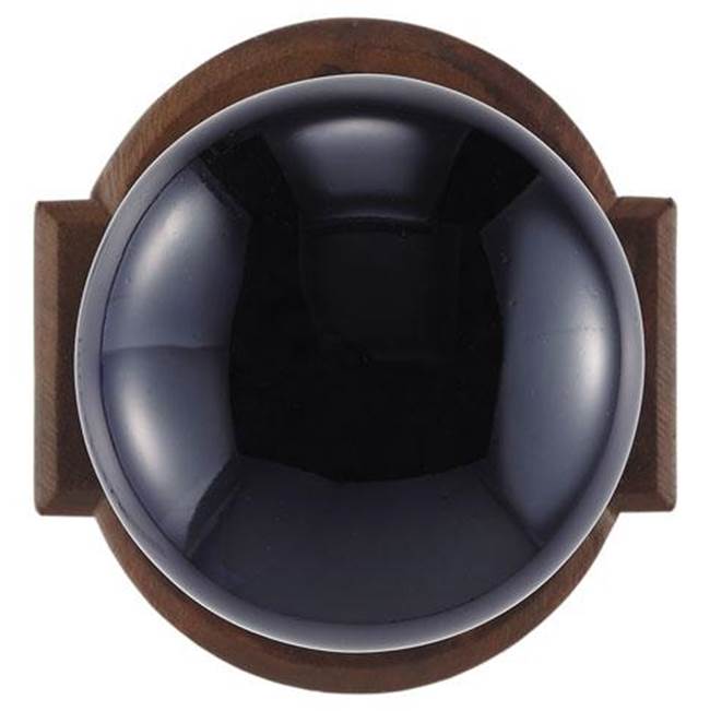 Bouvet - Knob on rosette set - Complete tubular privacy set for 1 3/4'' door - Blue Porcelaine / Rust 099
