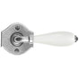 Bouvet - Knob on rosette set - Complete tubular passage set for 1 3/4'' door - Blue Porcelaine / Rust 099