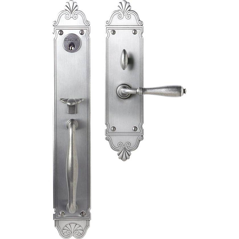 Bouvet - Mansart Entrance Handle Set - Trim set without mechanism - Satin Antique Brass 056