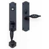Bouvet - Nervers Entrance Handle Set - Complete single cylinder set for 2 1/4'' door - Pewter 012