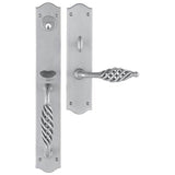 Bouvet - Libourne Entrance Handle Set - Complete single cylinder set for 1 3/4'' door - Pewter 012