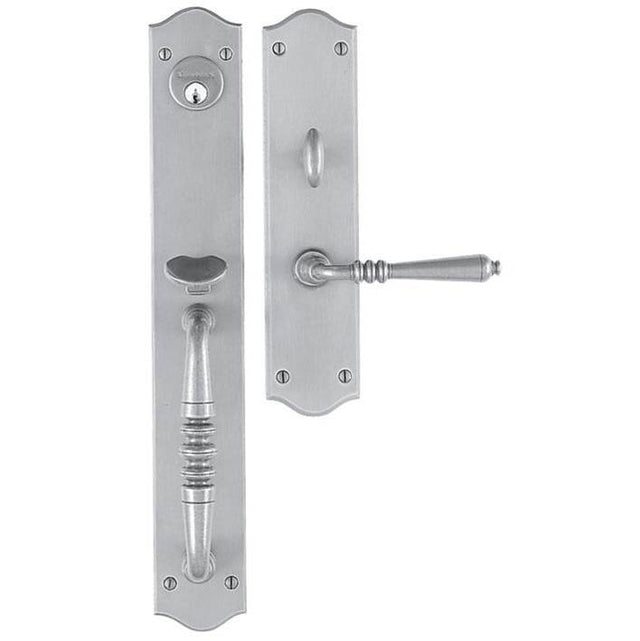 Bouvet - Orsay Entrance Handle Set - Complete single cylinder set for 2 1/4'' door - Pewter 012