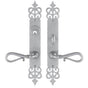 Bouvet - Entrance Lever Set for interior or exterior door - Complete single cylinder set for 2 1/4'' door - Pewter 012