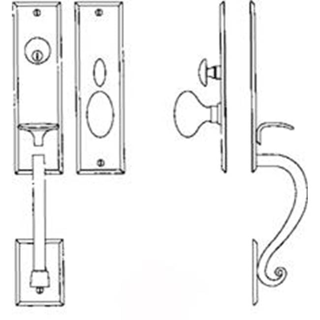Bouvet - Entrance Handle Set - Complete full dummy set - Pewter 012