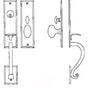 Bouvet - Entrance Handle Set - Trim set without mechanism - Pewter 012