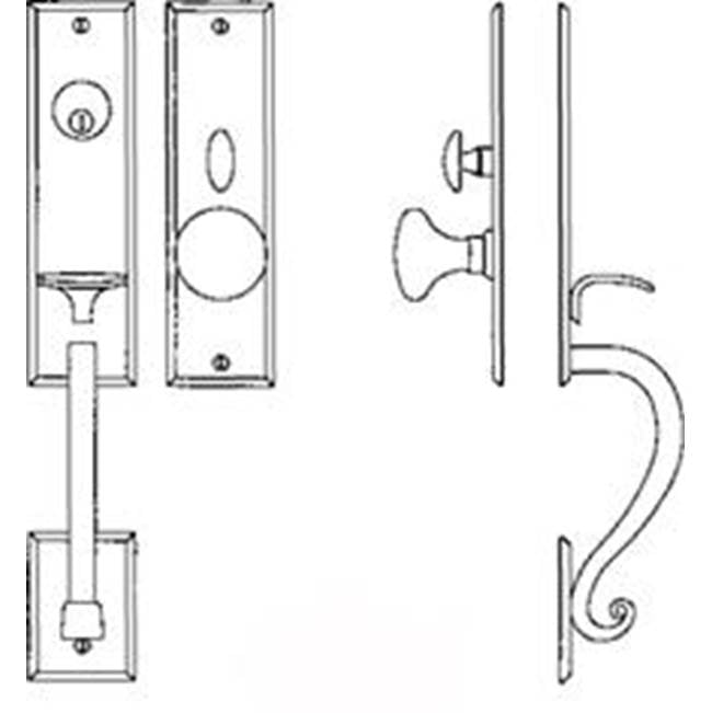 Entrance Handle Set - Complete single cylinder set for 2 1/4'' door